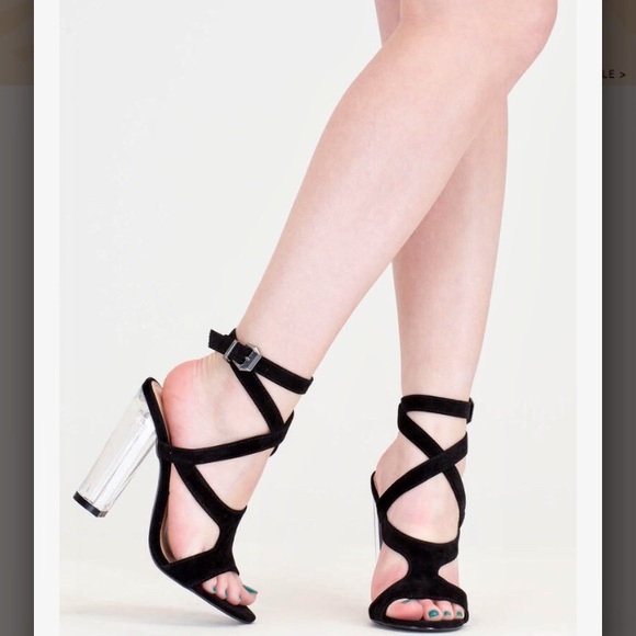 So Transparent Chunky Wraparound Heels - Picture 3 of 4